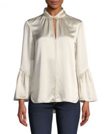 Elie Tahari Laraib Ruffled Silk Blouse at Neiman Marcus